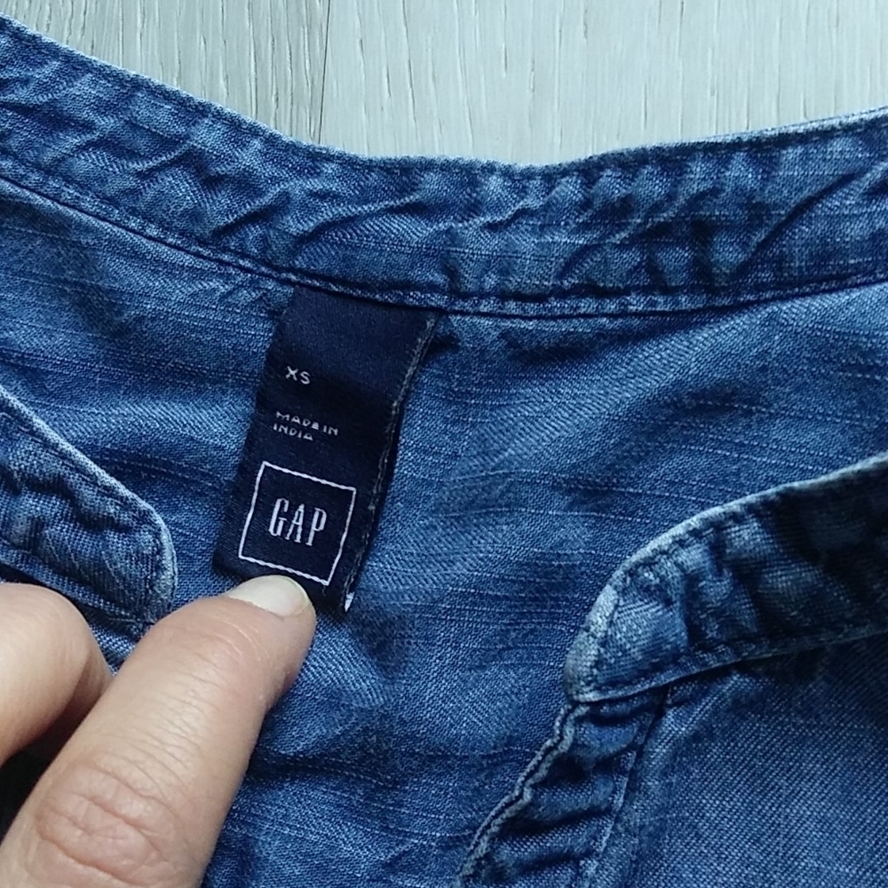 GAP Chambray Utility Dress Denim Tencel blue - Picture 10 of 13